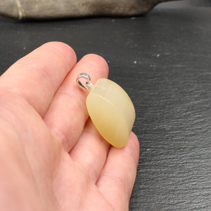 Baltic Sea jade (fibrous limestone) pendant - handmade