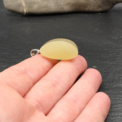Baltic Sea jade (fibrous limestone) pendant - handmade