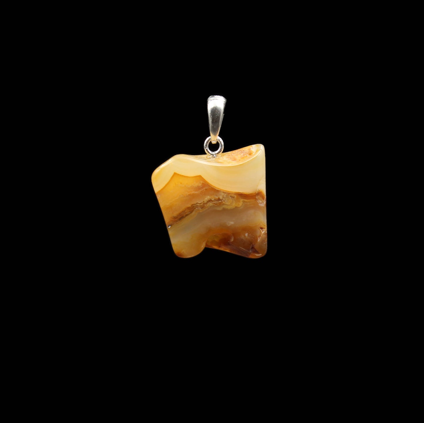 German Rhine Agate Pendant - Handmade