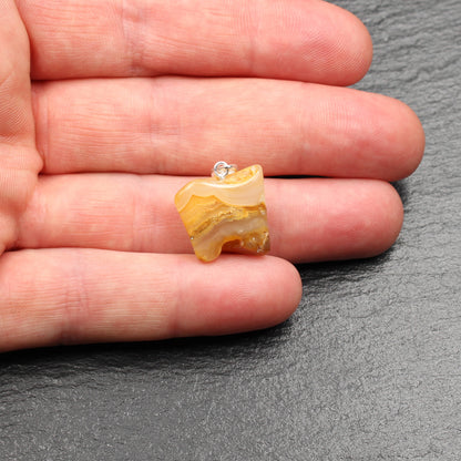 German Rhine Agate Pendant - Handmade