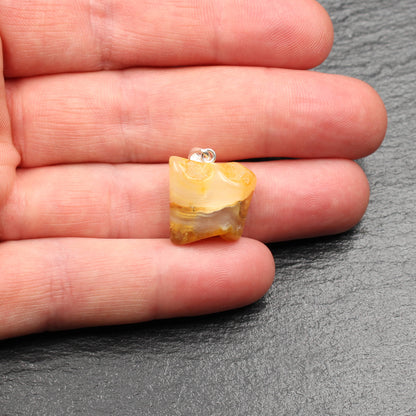 German Rhine Agate Pendant - Handmade
