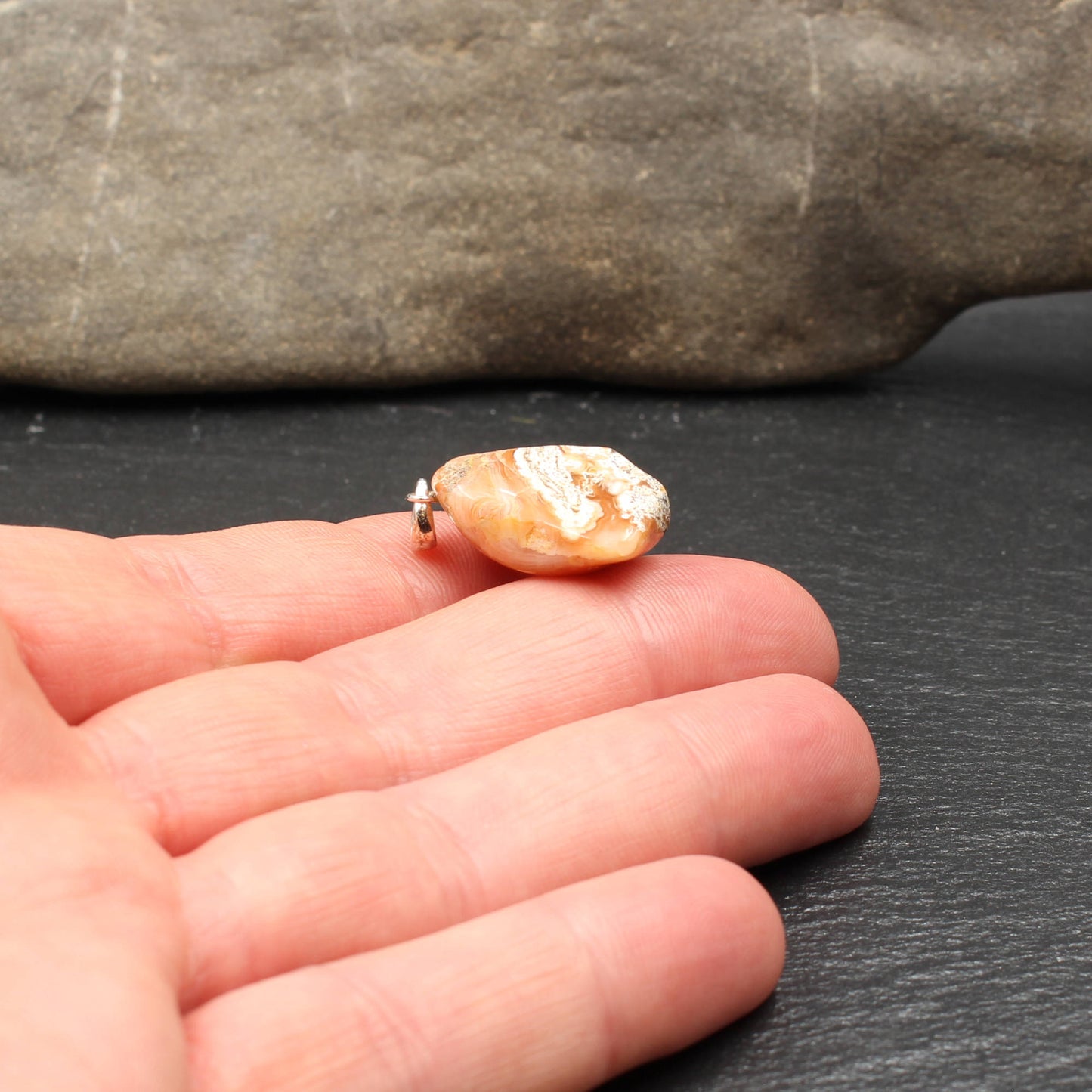 Rhein Achat Anhänger - Handarbeit