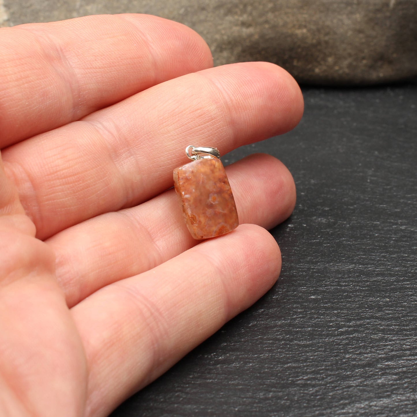 Rhine Agate Pendant - Handmade