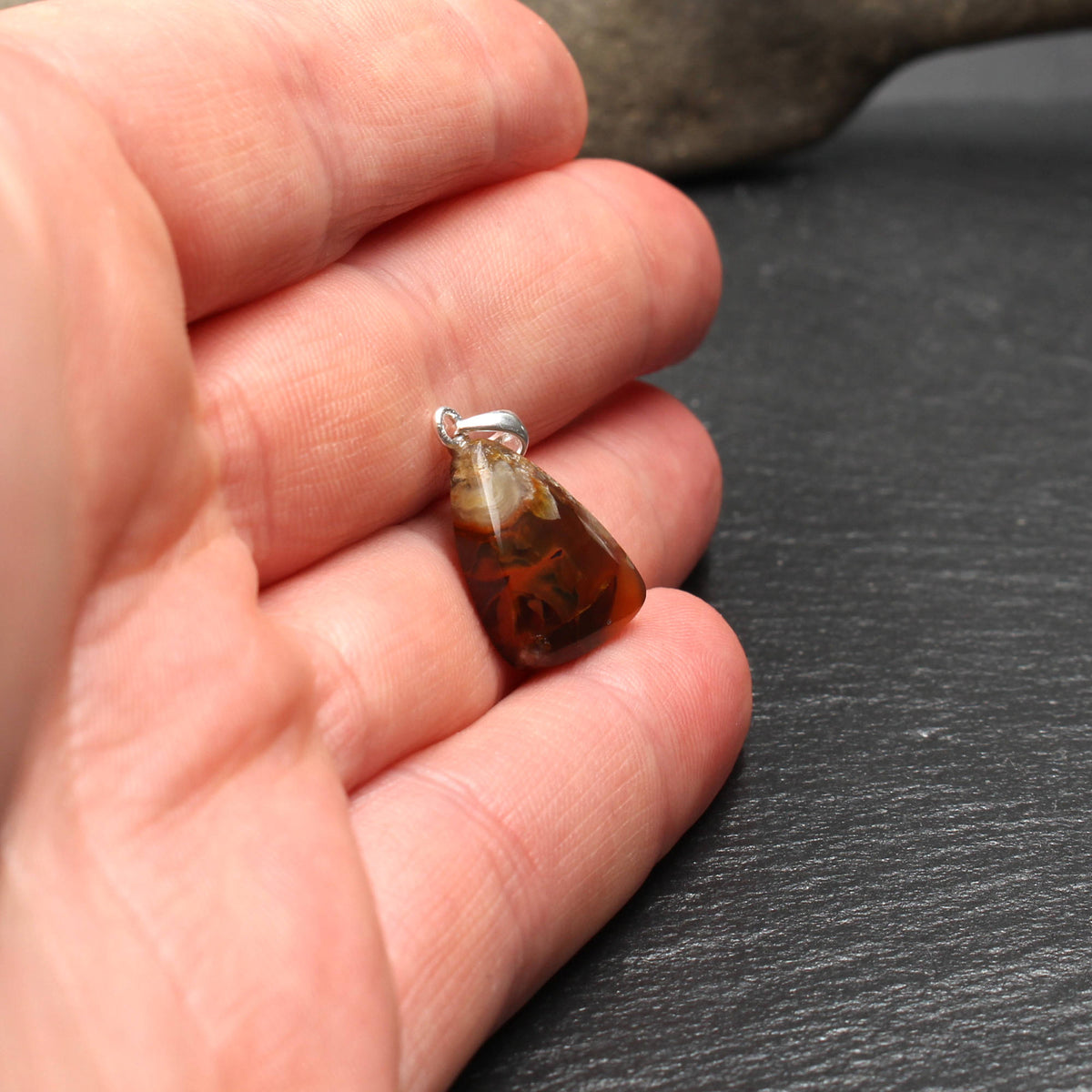 Rhine Agate Pendant - Handmade