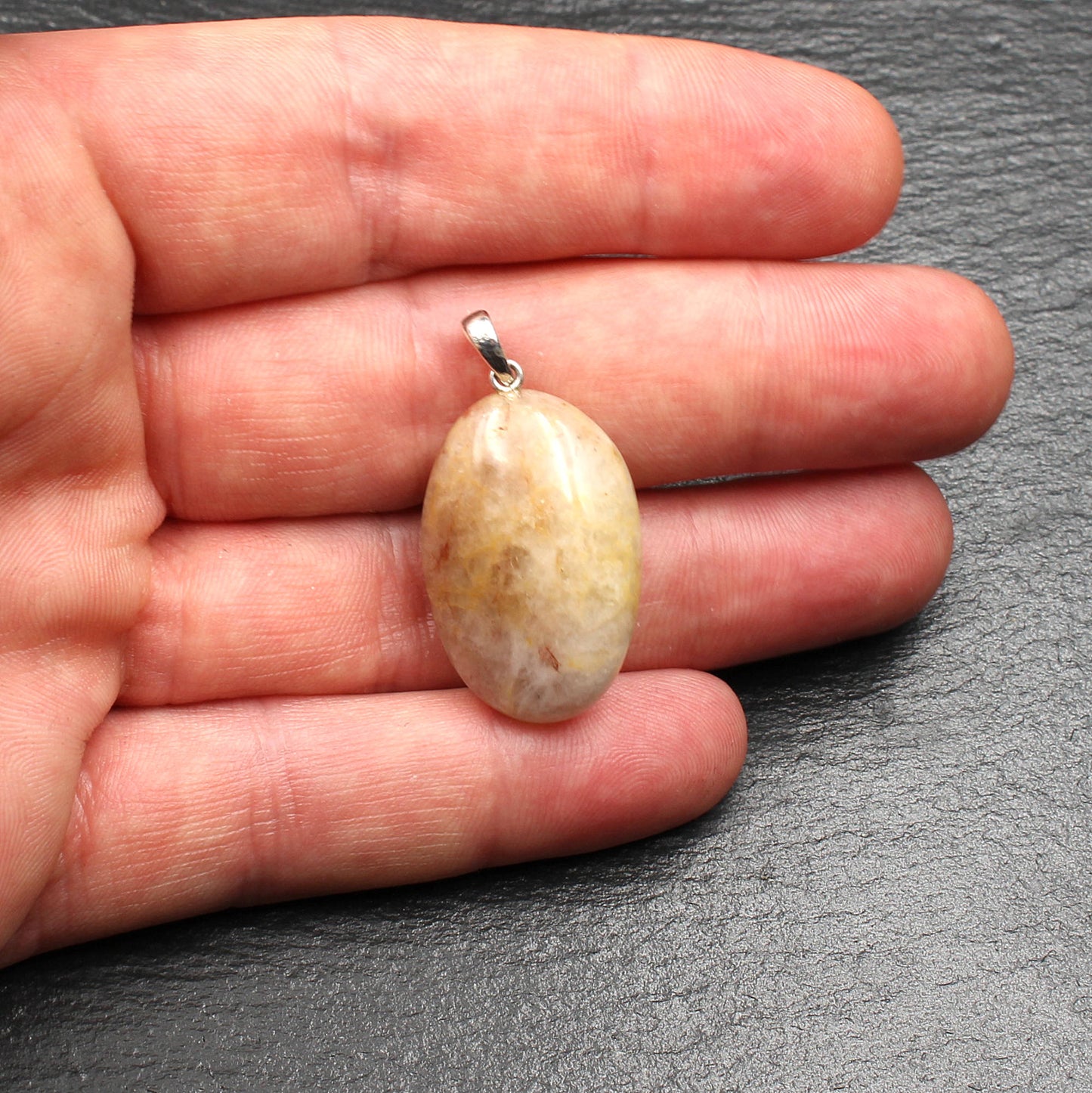 Quartz pendant from the Rhine - Rhine pebbles | Tumbled stone pendant