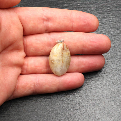 Quartz pendant from the Rhine - Rhine pebbles | Tumbled stone pendant