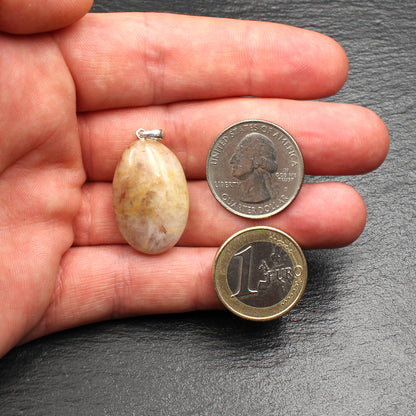 Quartz pendant from the Rhine - Rhine pebbles | Tumbled stone pendant