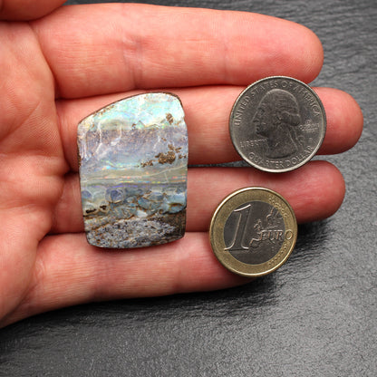 Australischer Boulder Opal Anhänger - Handarbeit aus Deutschland