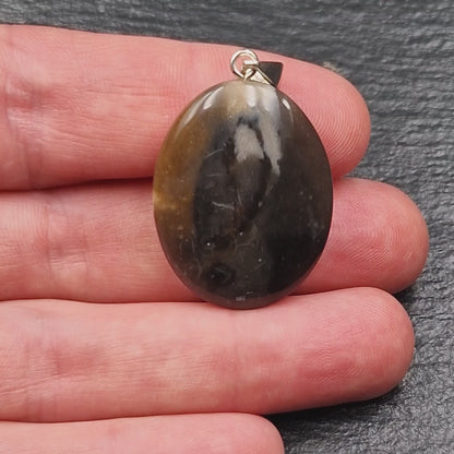 North Sea flint pendant - handmade