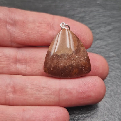 German Red Heligoland Flint Pendant - Handmade
