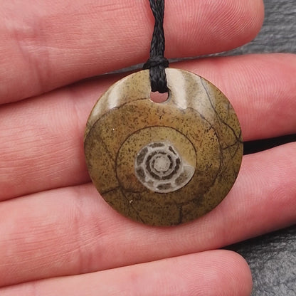Ammonite Fossil Pendant - Handmade