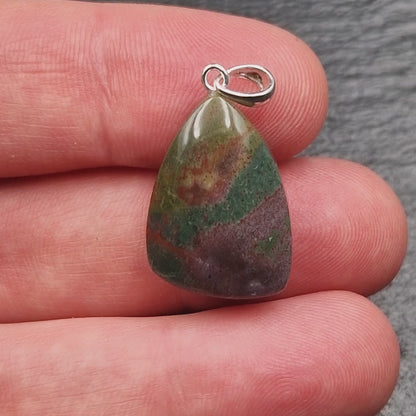 Heliotrope / Blood Jasper Pendant - Handmade in Germany