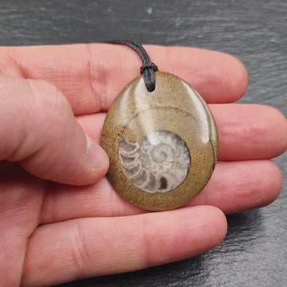 Ammonit Fossil Anhänger - Handarbeit