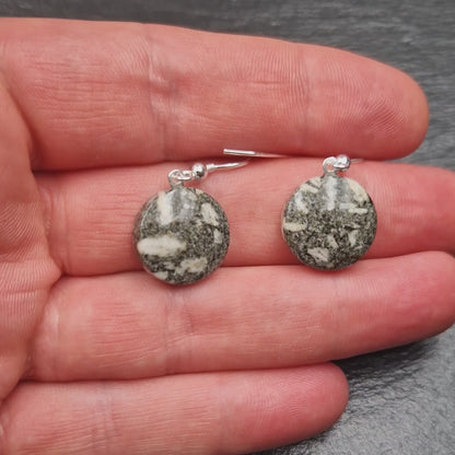 Andesite porphyry earrings - Handmade