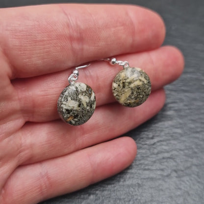 Andesite porphyry earrings - Handmade