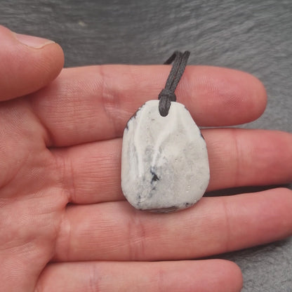 North Sea flint pendant - handmade