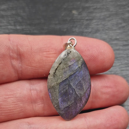 Purple Labradorite Pendant - Handmade