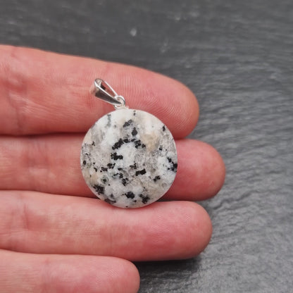 White granite pendant - Handmade in Germany