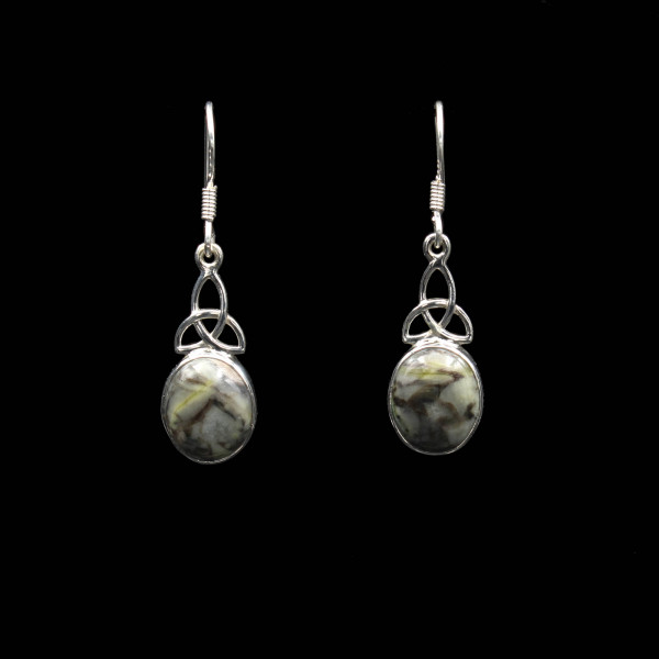 Scottish Skye Marble - Celtic Triquetra Earrings