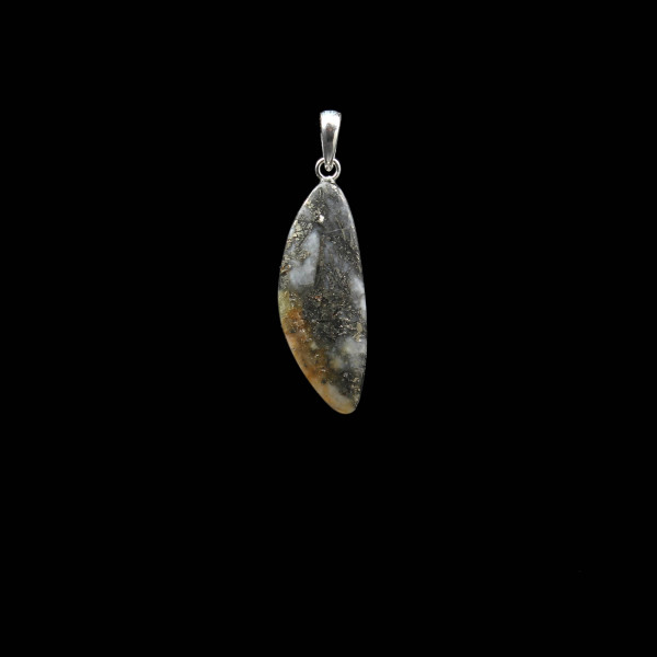 Feather Pyrite Pendant - Handmade in Germany