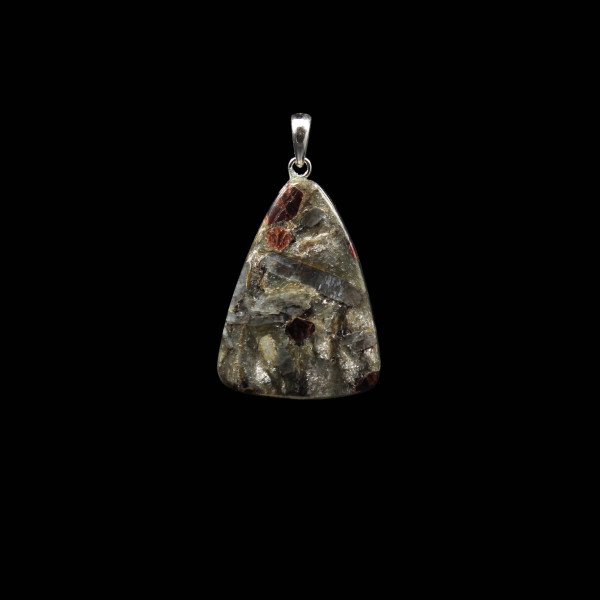 Garnet & Kyanite Mica Schist pendant - Handmade