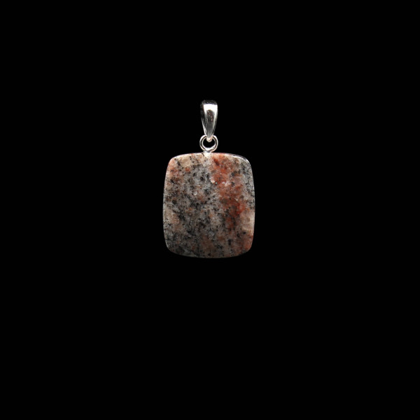 Red Granite Pendant - Handmade