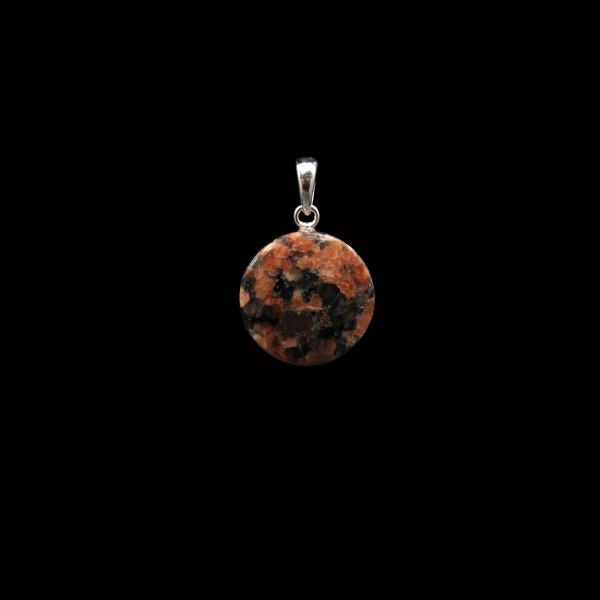 Red Granite Pendant - Handmade