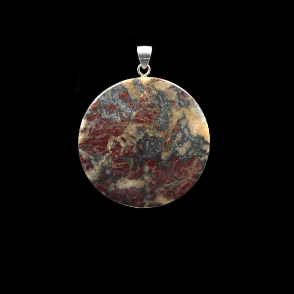 Red Jasper with Hematite Pendant 