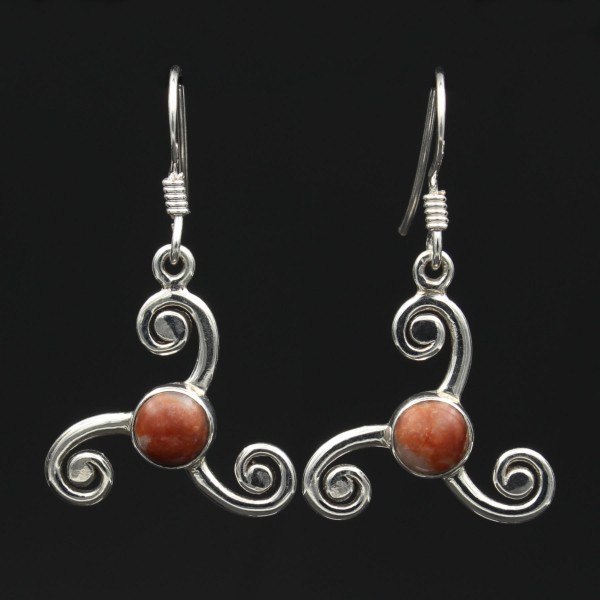 Lewisian Celtic Triskele Silver Earrings