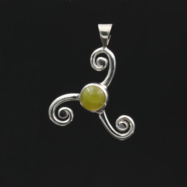 Highland Marble Celtic Triskele Silver Pendant