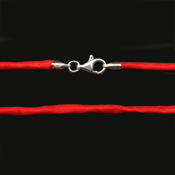 Seidenband mit Karabinerverschluss - Rot