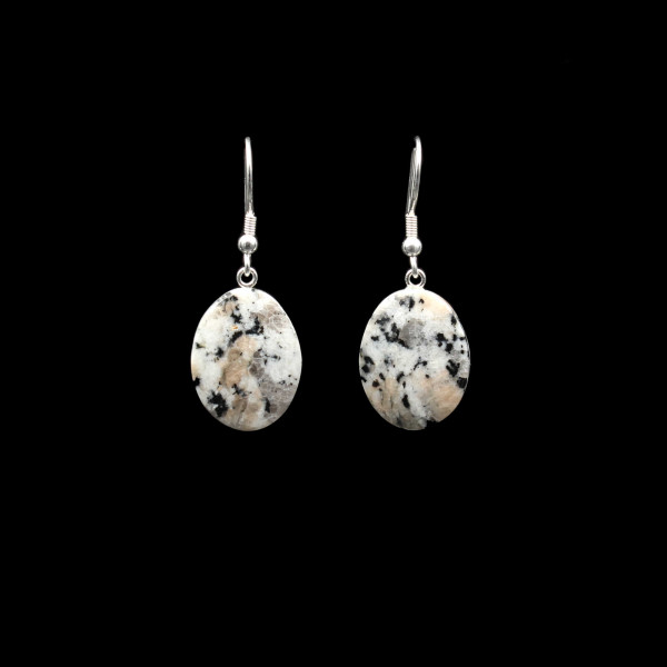 White Granite Earrings - Handmade