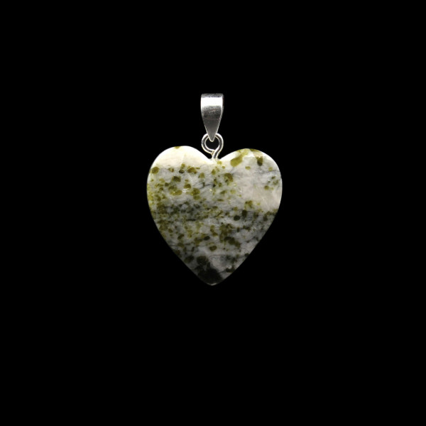 Scottish Iona Marble Heart Pendant - Handmade
