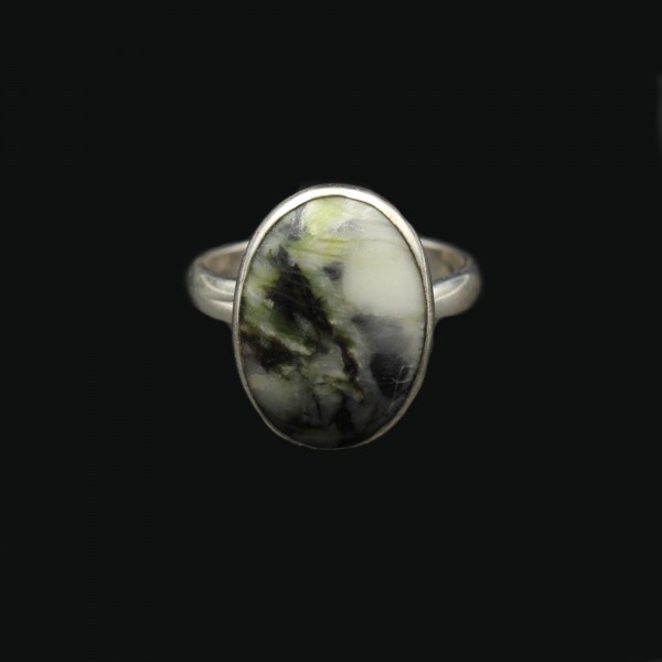 Scottish Skye Marble Silver Ring - Adjustable