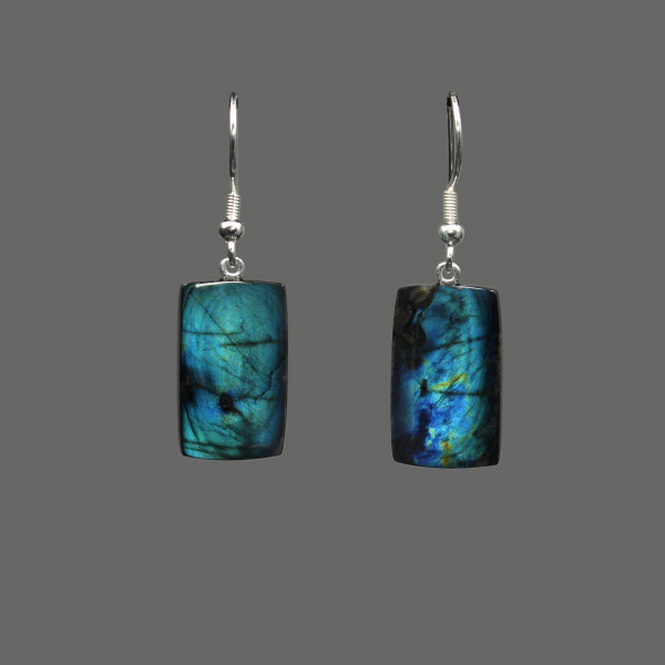 Finnish Spectrolite Gemstone Earrings – Handcrafted in Germany