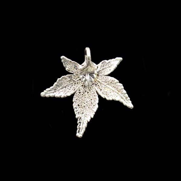 Japanese Maple Leaf Pendant - Silver Plated - Small