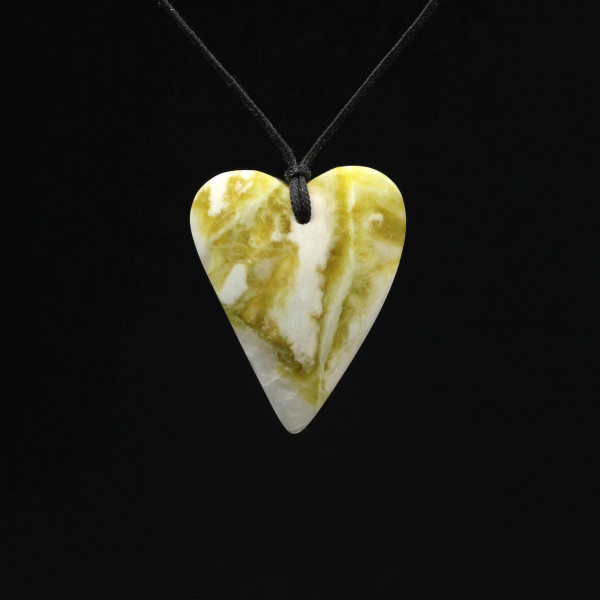 Scottish Highland Marble Heart Pendant - Handmade