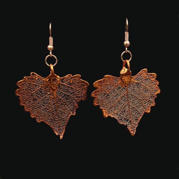 Blattschmuck Pappelblatt Ohrringe Kupfer