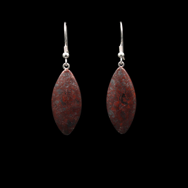 German Red Jasper Earrings - Handmade