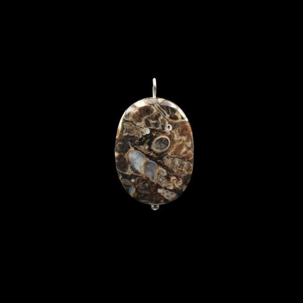 Turritella Agate Pendant - Fossil Pendant